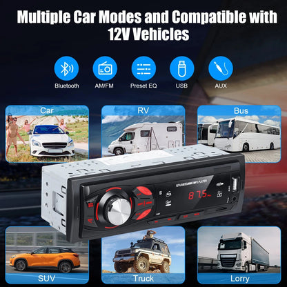Autoradio PHONEPACE Bluetooth 4x15W voiture Audio FM Radio lecteur MP3 USB/SD/AUX appel mains libres avec télécommande sans fil