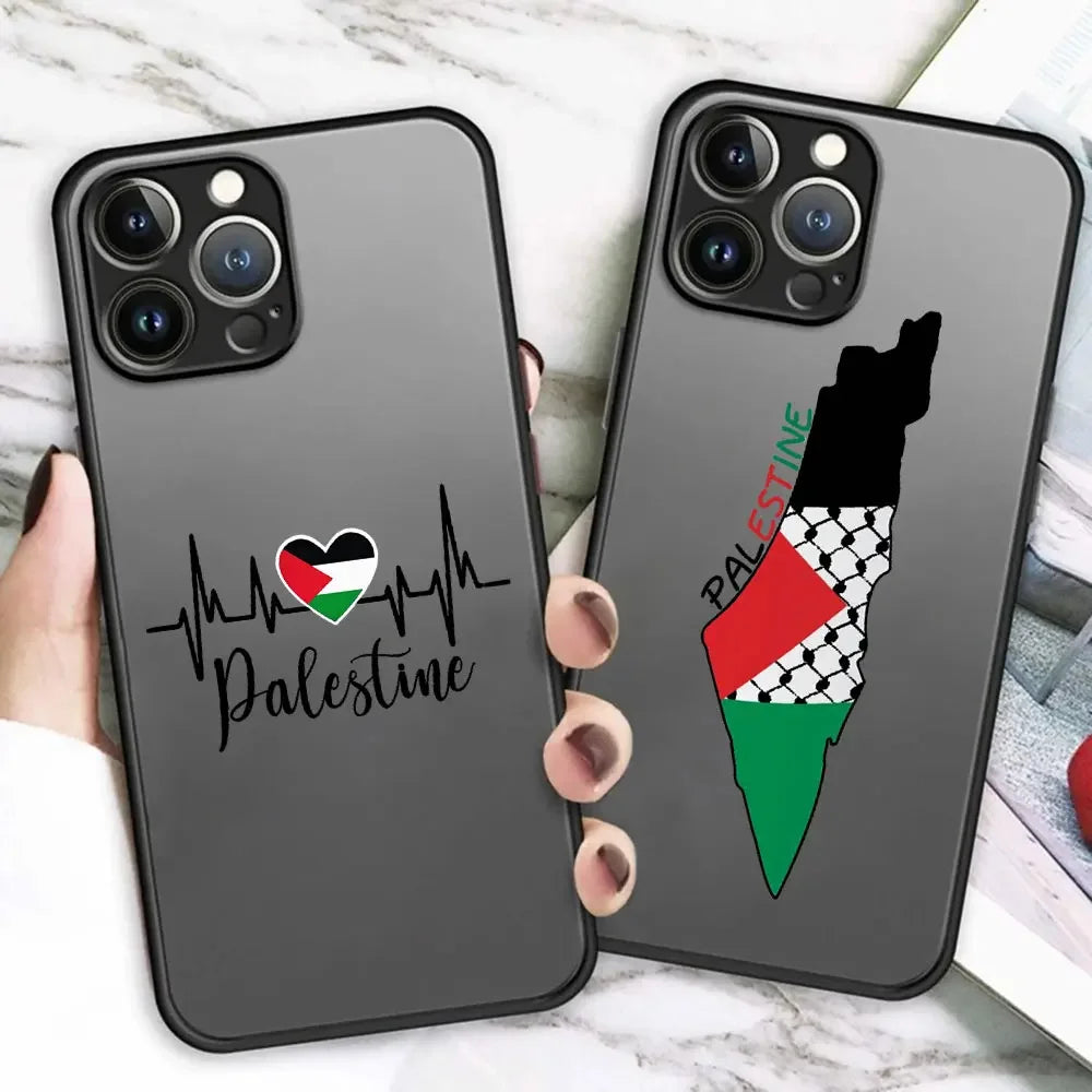 Coque transparente anti-chute pour iPhone, carte de la sensation de Palestine, passeport, coque Y2K pour iPhone 16, 15, 14, 13, 12, 11 Pro, Poly XS Max, 7, 8 Plus, 256