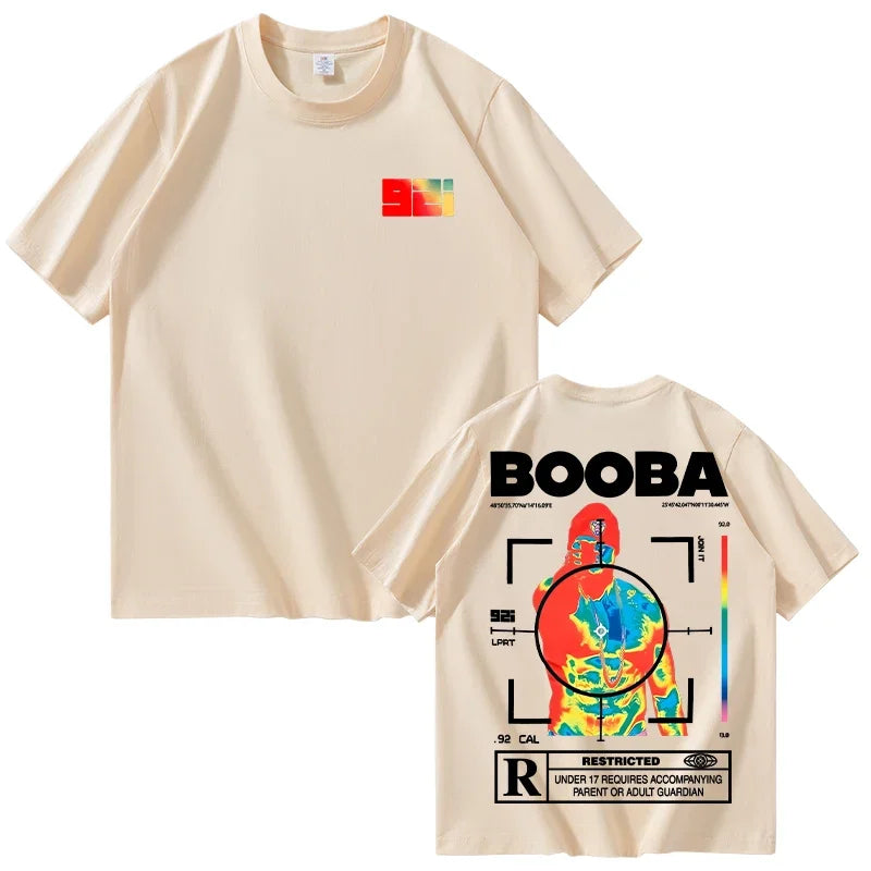 B2O T-shirts hommes mode créative BOOBA imprimé à manches courtes t-shirt femmes décontracté Harajuku Streetwear t-shirt hauts