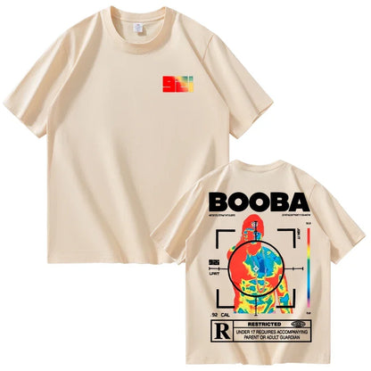 B2O T-shirts hommes mode créative BOOBA imprimé à manches courtes t-shirt femmes décontracté Harajuku Streetwear t-shirt hauts