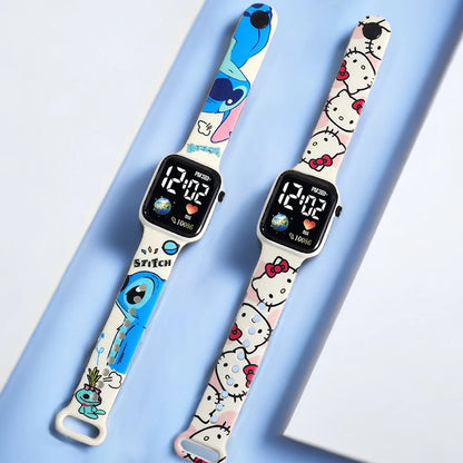 Montre numérique Stitch pour enfants, Hello Kitty, montres pour filles, nouveau