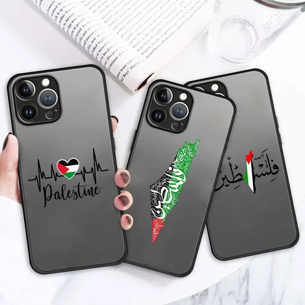 Coque transparente anti-chute pour iPhone, carte de la sensation de Palestine, passeport, coque Y2K pour iPhone 16, 15, 14, 13, 12, 11 Pro, Poly XS Max, 7, 8 Plus, 256