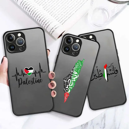 Coque transparente anti-chute pour iPhone, carte de la sensation de Palestine, passeport, coque Y2K pour iPhone 16, 15, 14, 13, 12, 11 Pro, Poly XS Max, 7, 8 Plus, 256