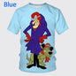 Mode d'été personnage de dessin animé impression 3D T-shirt à manches courtes pour hommes Hip-hop unisexe décontracté col rond T-shirt haut Streetwear
