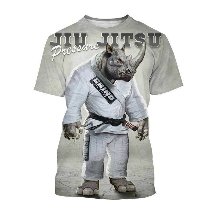 T-shirt imprimé 3D Jiu Jitsu brésilien pour hommes et femmes, tee-shirt pour enfants, vêtements d'été, streetwear, chien, animaux, mode respirante