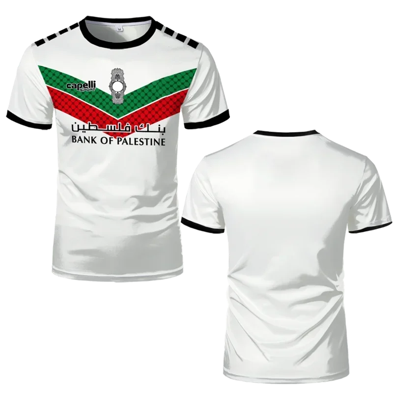 Mode Palestine Drapeau Football Tendance D'été Col rond 3D Emblème National Imprimé Sport T-shirt Décontracté Uniex Lâche T-shirts