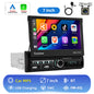 Hikity 7 "écran rétractable motorisé 1DIN Android autoradio lecteur multimédia double Port USB Carplay 1din Autoradio FM