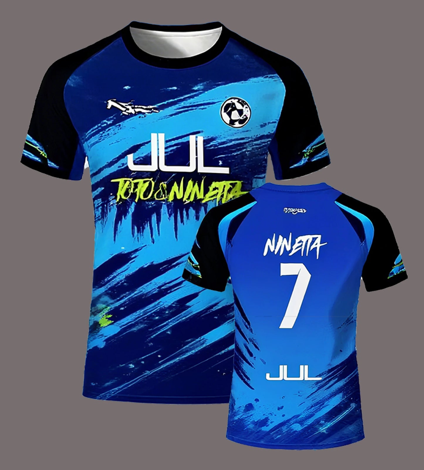 Uniformes de football de la série JUL 90 minutes, T-shirts respirants pour sports de plein air pour hommes et femmes, à séchage rapide, hauts courts pour adultes