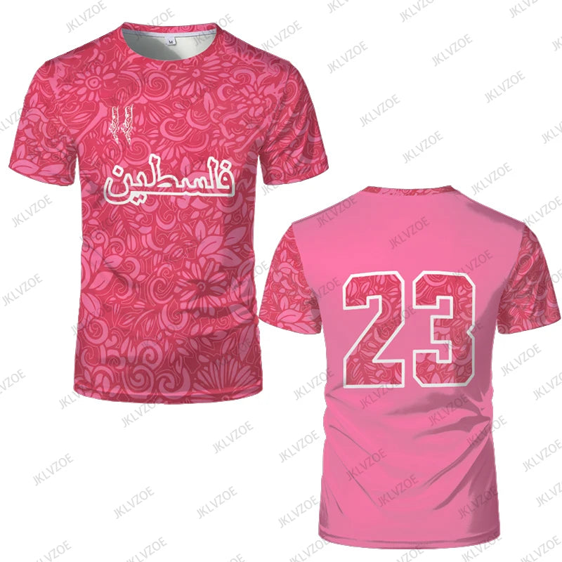 Maillot de Football Palestine pour femmes et hommes, t-shirt de luxe imprimé numérique, uniforme d'été drapeau palestinien, hauts surdimensionnés décontractés