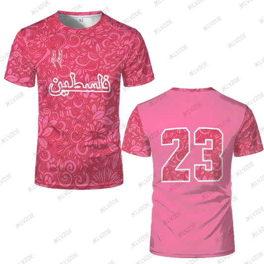 Maillot de Football Palestine pour femmes et hommes, t-shirt de luxe imprimé numérique, uniforme d'été drapeau palestinien, hauts surdimensionnés décontractés