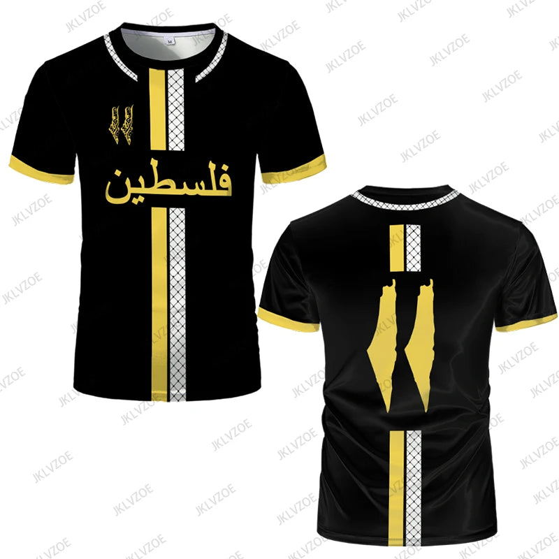 Maillot de Football Palestine pour femmes et hommes, t-shirt de luxe imprimé numérique, uniforme d'été drapeau palestinien, hauts surdimensionnés décontractés
