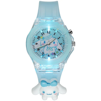 3D Mickey enfants montres filles couleur Source de lumière Silicone Minnie enfants montre dames Quartz horloge cadeaux Relogio Feminino