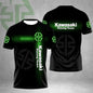 T-shirt de moto robuste pour hommes, vêtements de sport Kawasaki à manches courtes pour l'extérieur, vêtements de sport décontractés, nouveau modèle pour 2025