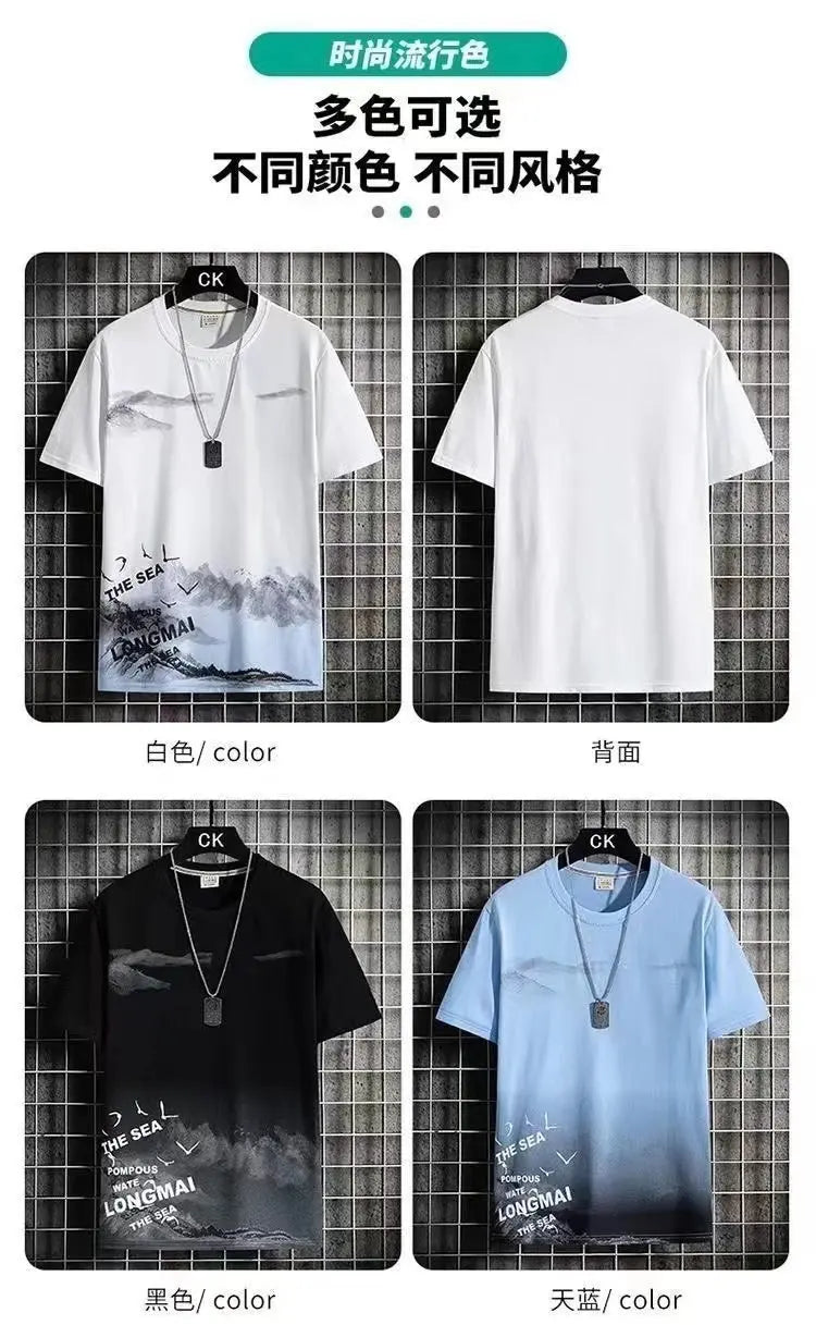 Costumes à la mode pour hommes, ensemble Short et haut d'été, tenue de gymnastique, t-shirt à manches courtes pour étudiants, ensemble 2 pièces, survêtements décontractés pour hommes