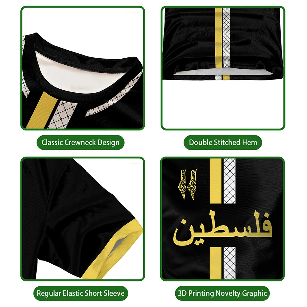 Maillot de Football Palestine t-shirts adultes drapeau palestinien 2025