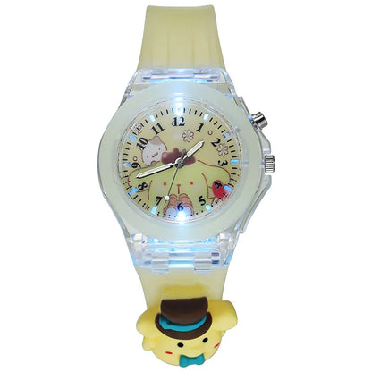 3D Mickey enfants montres filles couleur Source de lumière Silicone Minnie enfants montre dames Quartz horloge cadeaux Relogio Feminino