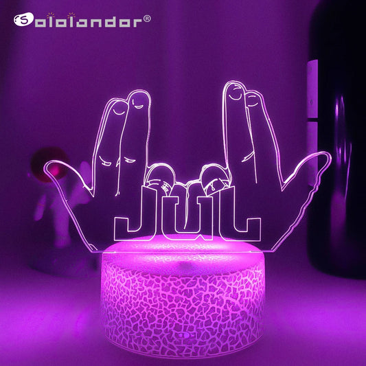 LED veilleuse célébrité JUL pour les Fans chambre décoration éclairage cadeau d'anniversaire alimenté par batterie couleur changeante 3d lampe Jul