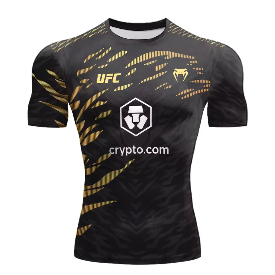 2025 nouvelle vente chaude UFC boxe Match Pursuer T-shirt pour hommes et femmes en été décontracté respirant surdimensionné séchage rapide haut