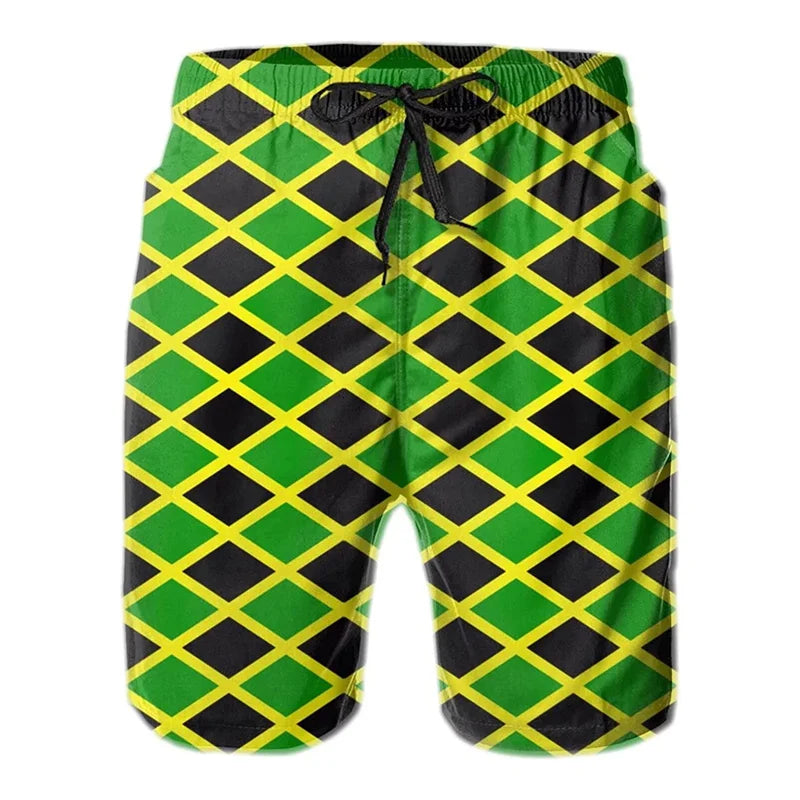 Short de bain jamaïcain pour homme, imprimé en 3D, sensation de natation, mode été, plage, surf, séchage rapide, sport, pantalon court