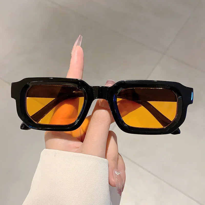 Nouveaux hommes Vintage Rectangle cadre lunettes de soleil mode rétro lunettes de soleil marque de luxe Design lunettes UV400 lunettes femmes lunettes