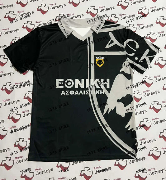 New Men 3d Print Football Short Sleeves AEK Athens Shirt 1995-1996 Away - Retro Jerseys, φανέλα αεκ 3D Printing