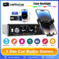 Autoradio stéréo Bluetooth avec support pour téléphoneLeekooluu , lecteur MP3, récepteur FM, prise en charge du chargement du téléphone, carte AUX, USB, TF, 1Din