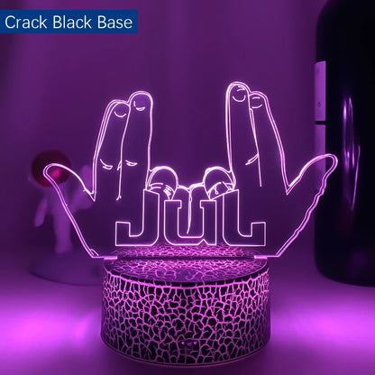LED veilleuse célébrité JUL pour les Fans chambre décoration éclairage cadeau d'anniversaire alimenté par batterie couleur changeante 3d lampe Jul
