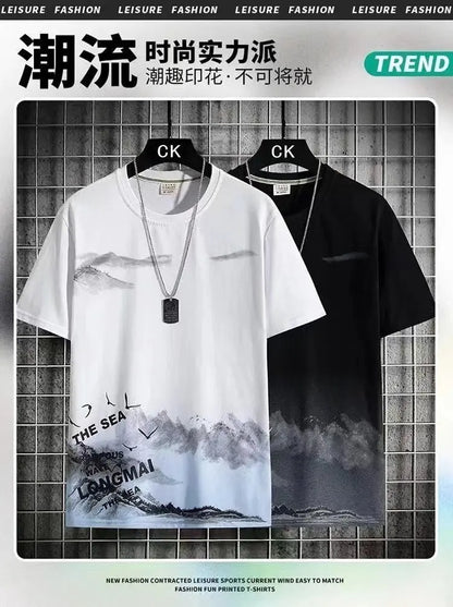 Costumes à la mode pour hommes, ensemble Short et haut d'été, tenue de gymnastique, t-shirt à manches courtes pour étudiants, ensemble 2 pièces, survêtements décontractés pour hommes