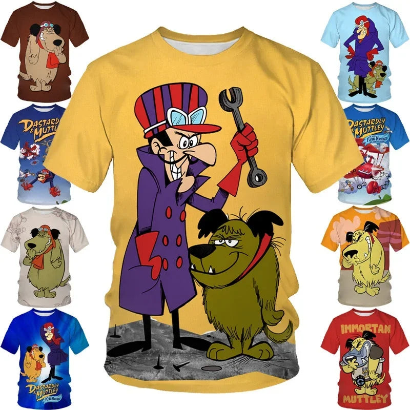 Mode d'été personnage de dessin animé impression 3D T-shirt à manches courtes pour hommes Hip-hop unisexe décontracté col rond T-shirt haut Streetwear