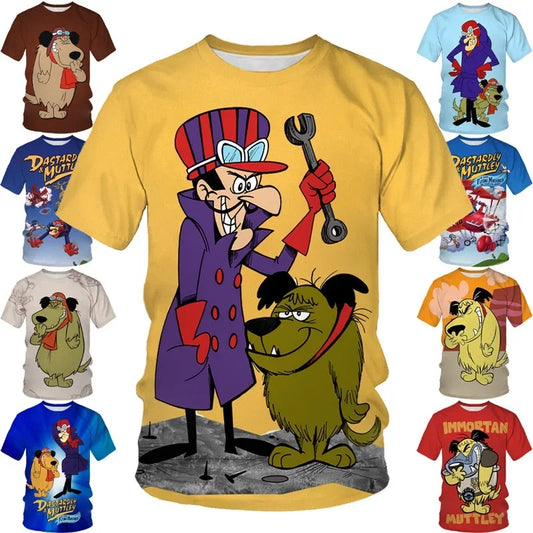 Mode d'été personnage de dessin animé impression 3D T-shirt à manches courtes pour hommes Hip-hop unisexe décontracté col rond T-shirt haut Streetwear