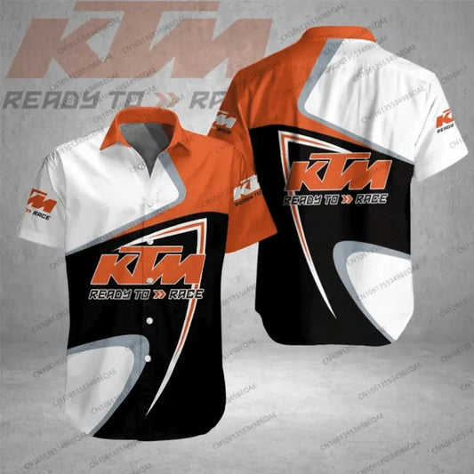 KTM T-shirt homme chemise hawaïenne homme chemises homme vêtements T-shirts pour hommes haut nouveau dans la plage hommes vêtements hauts vérifier Plaid formel