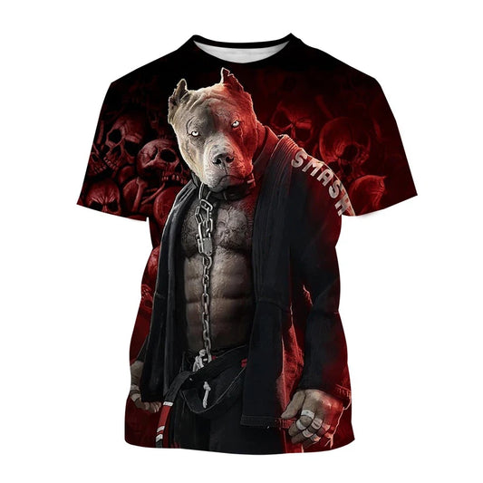T-shirt imprimé 3D Jiu Jitsu brésilien pour hommes et femmes, tee-shirt pour enfants, vêtements d'été, streetwear, chien, animaux, mode respirante