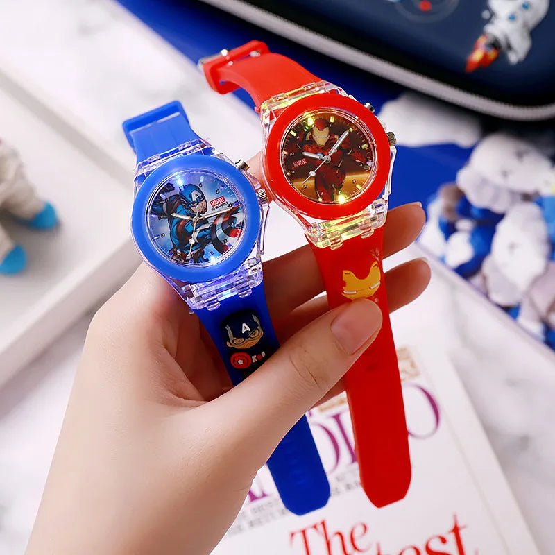 3D Mickey enfants montres filles couleur Source de lumière Silicone Minnie enfants montre dames Quartz horloge cadeaux Relogio Feminino