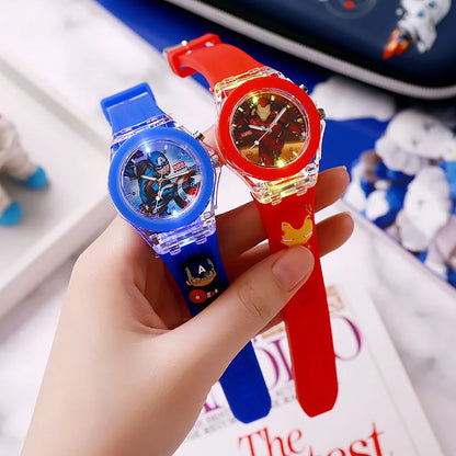 3D Mickey enfants montres filles couleur Source de lumière Silicone Minnie enfants montre dames Quartz horloge cadeaux Relogio Feminino