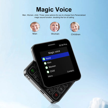 SERVO R18 PRO écran rotatif téléphone portable 2G GSM voix magique cadran de vitesse lampe de poche liste noire 2 SIM veille téléphones coulissants latéraux