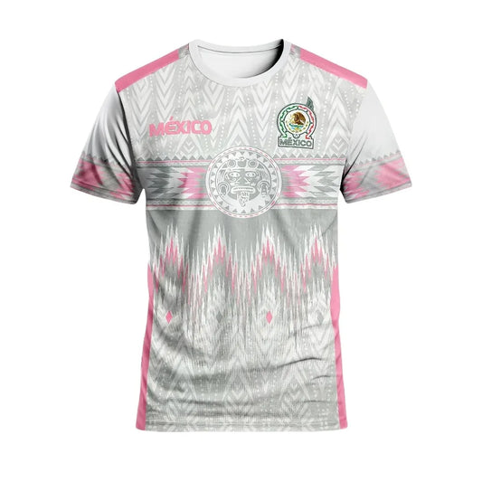 Mexique 3D imprimé maillot de Football T-shirts 2025 été hommes femmes mêmes T-shirts à séchage rapide Sports de plein air hauts vêtements d'entraînement