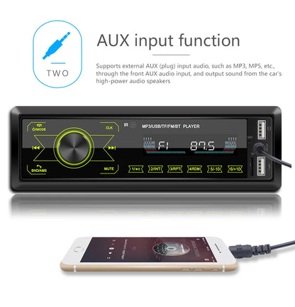 Hikity-Autoradio stéréo 1 DIN, In-Dash régule 3 Lecteur Bluetooth USB/SD/AUX-IN 12V Écran Tactile Sept Couleurs Lumières FM