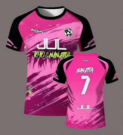 Uniformes de football de la série JUL 90 minutes, T-shirts respirants pour sports de plein air pour hommes et femmes, à séchage rapide, hauts courts pour adultes
