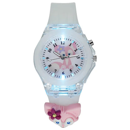3D Mickey enfants montres filles couleur Source de lumière Silicone Minnie enfants montre dames Quartz horloge cadeaux Relogio Feminino