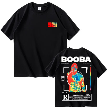 B2O T-shirts hommes mode créative BOOBA imprimé à manches courtes t-shirt femmes décontracté Harajuku Streetwear t-shirt hauts