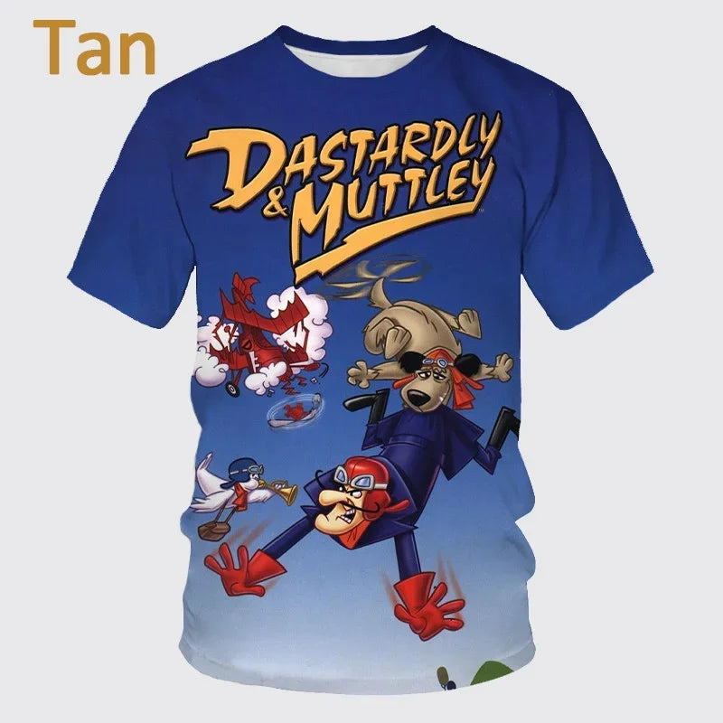 Mode d'été personnage de dessin animé impression 3D T-shirt à manches courtes pour hommes Hip-hop unisexe décontracté col rond T-shirt haut Streetwear