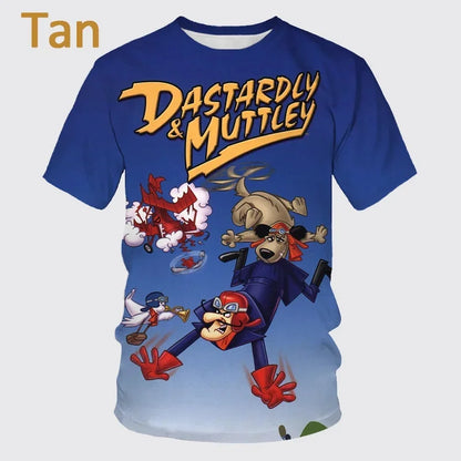 Mode d'été personnage de dessin animé impression 3D T-shirt à manches courtes pour hommes Hip-hop unisexe décontracté col rond T-shirt haut Streetwear