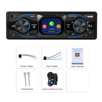 Hikity 2.17 ''1Din lecteur MP3 Bluetooth lecteur multimédia ISO RGB LED éclairage EQ type-c USB volant contrôle voiture stéréo