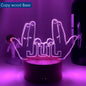 LED veilleuse célébrité JUL pour les Fans chambre décoration éclairage cadeau d'anniversaire alimenté par batterie couleur changeante 3d lampe Jul