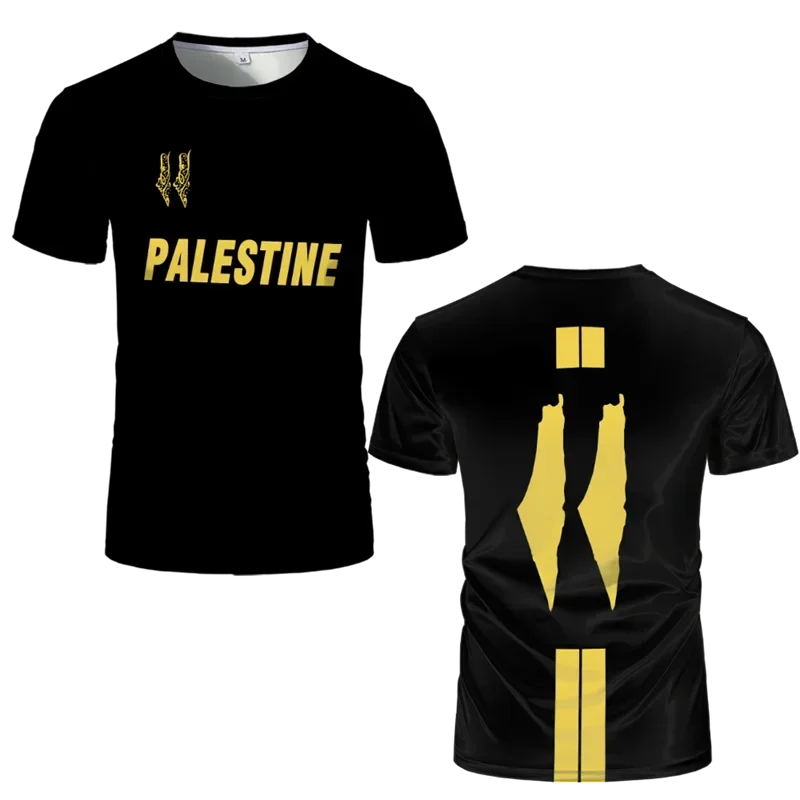 Mode Palestine Drapeau Football Tendance D'été Col rond 3D Emblème National Imprimé Sport T-shirt Décontracté Uniex Lâche T-shirts