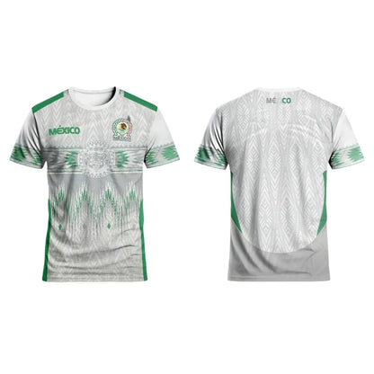 Mexique 3D imprimé maillot de Football T-shirts 2025 été hommes femmes mêmes T-shirts à séchage rapide Sports de plein air hauts vêtements d'entraînement