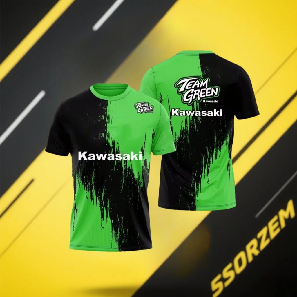 Kawasaki – T-shirt d'été à manches courtes pour hommes et femmes, vêtements surdimensionnés, nouvelle mode pour enfants, 2024