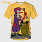 Mode d'été personnage de dessin animé impression 3D T-shirt à manches courtes pour hommes Hip-hop unisexe décontracté col rond T-shirt haut Streetwear