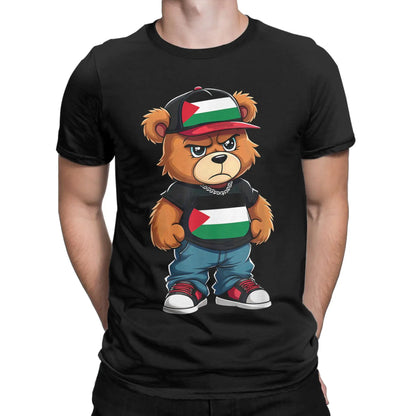 Drapeau palestinien ours en peluche Palestine T-Shirt pour Couple T-Shirts d'été col rond T-Shirt populaire grande taille vêtements bon marché