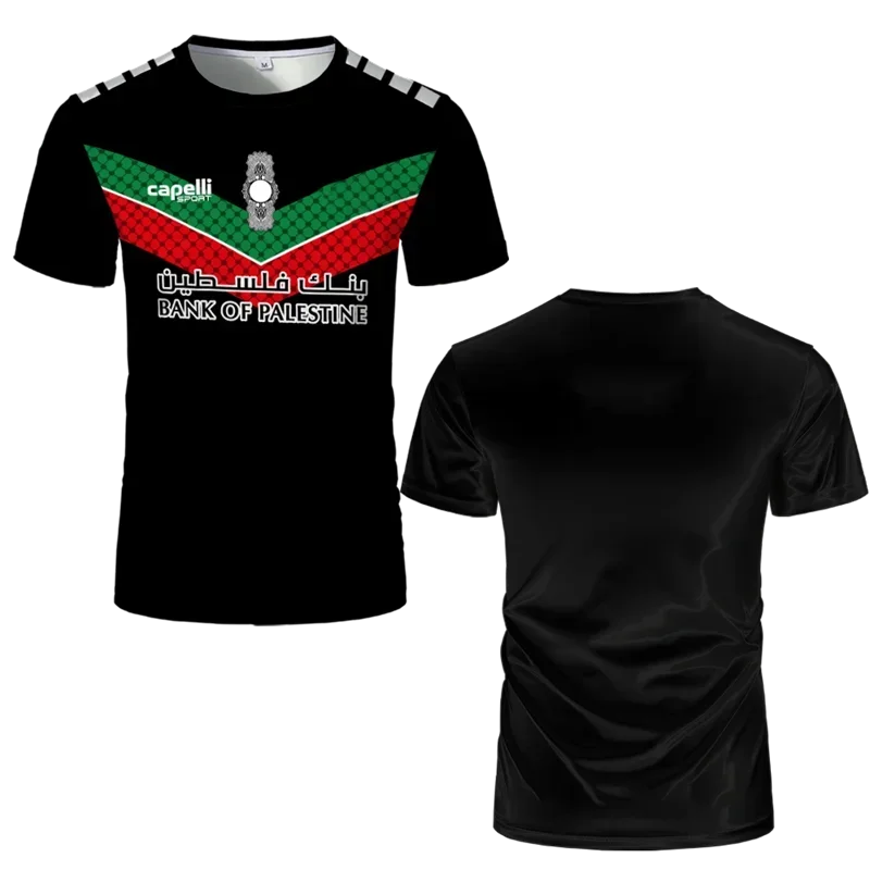 Mode Palestine Drapeau Football Tendance D'été Col rond 3D Emblème National Imprimé Sport T-shirt Décontracté Uniex Lâche T-shirts